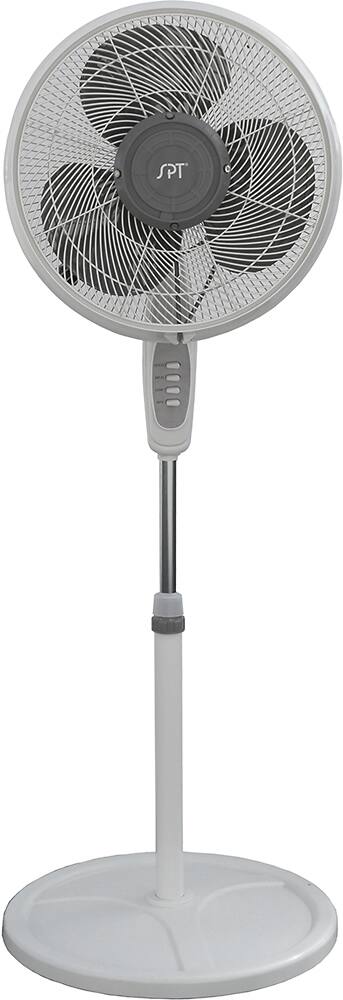 Front. SPT - Outdoor Misting Floor Fan - White.