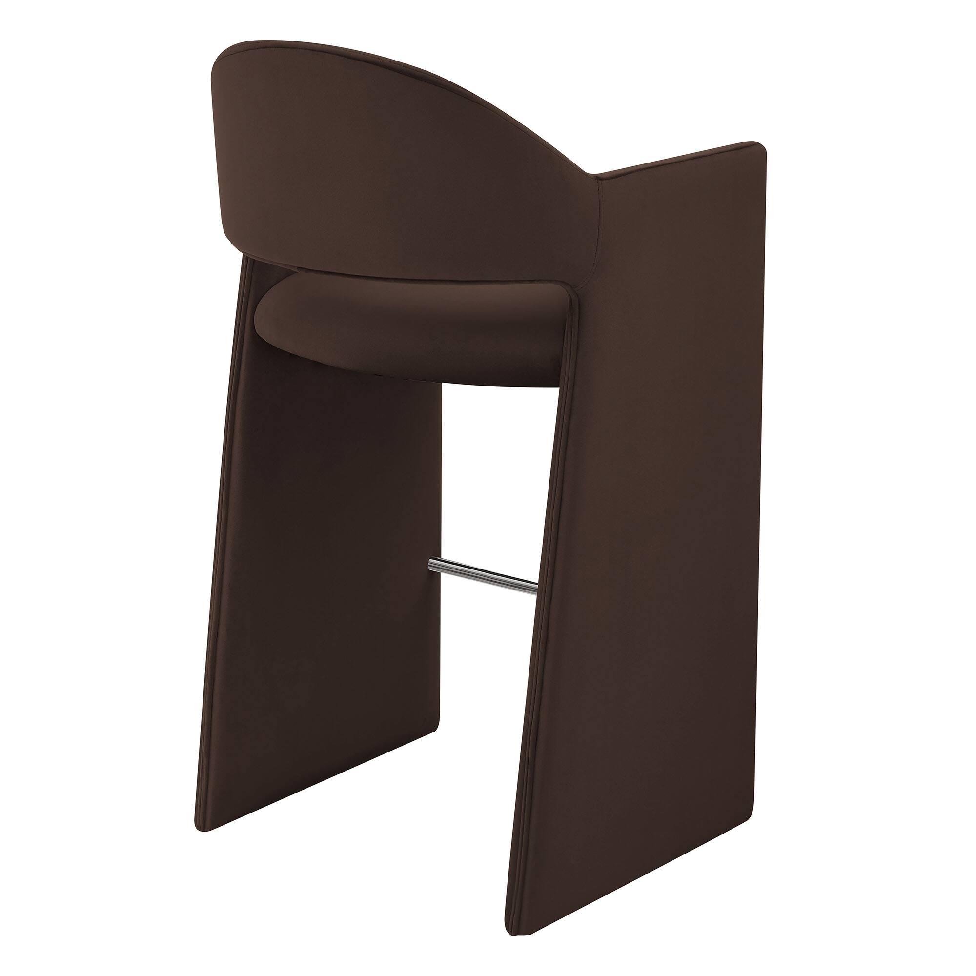 Alt View 3. Modway - Talia 41 Inch Performance Velvet Bar Stool by Modway - Chocolate Brown.