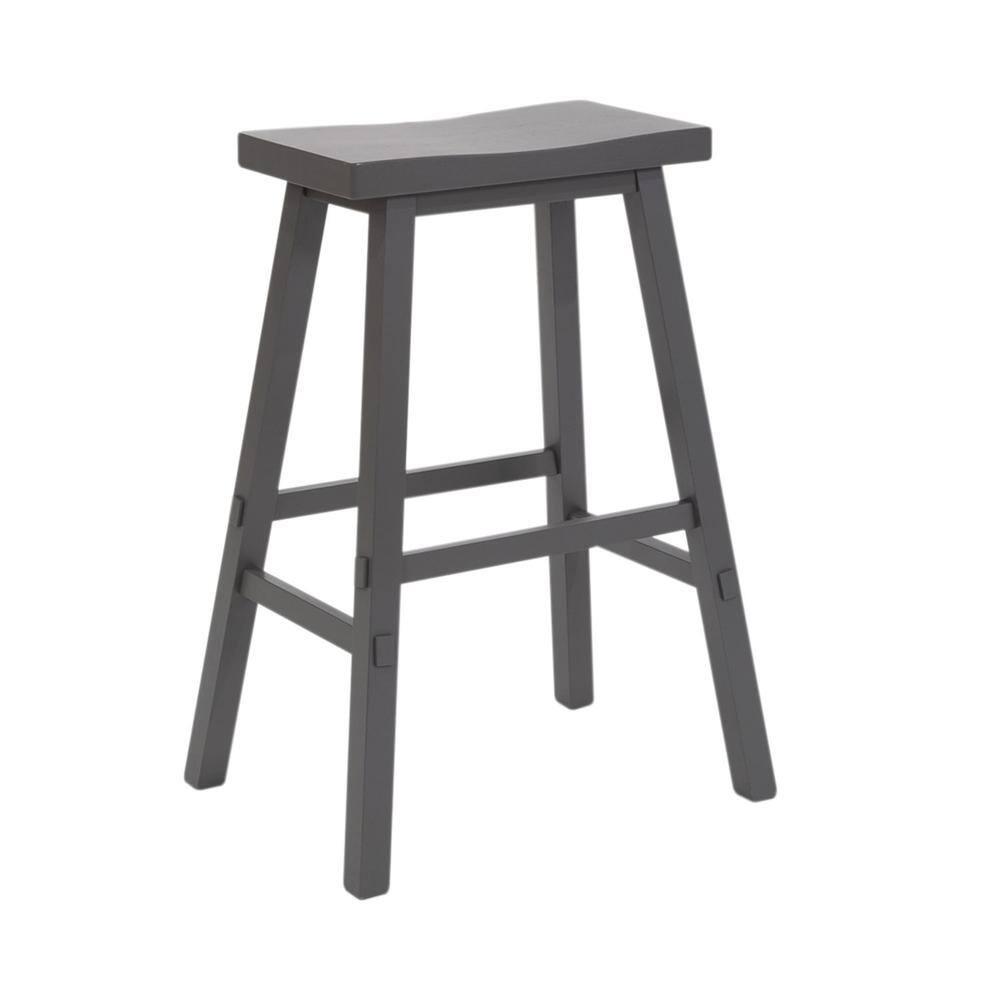 Back. Liberty Furniture Industries - Creations 24 Inch Sawhorse Counter Stool- Gray in Various - Brown.