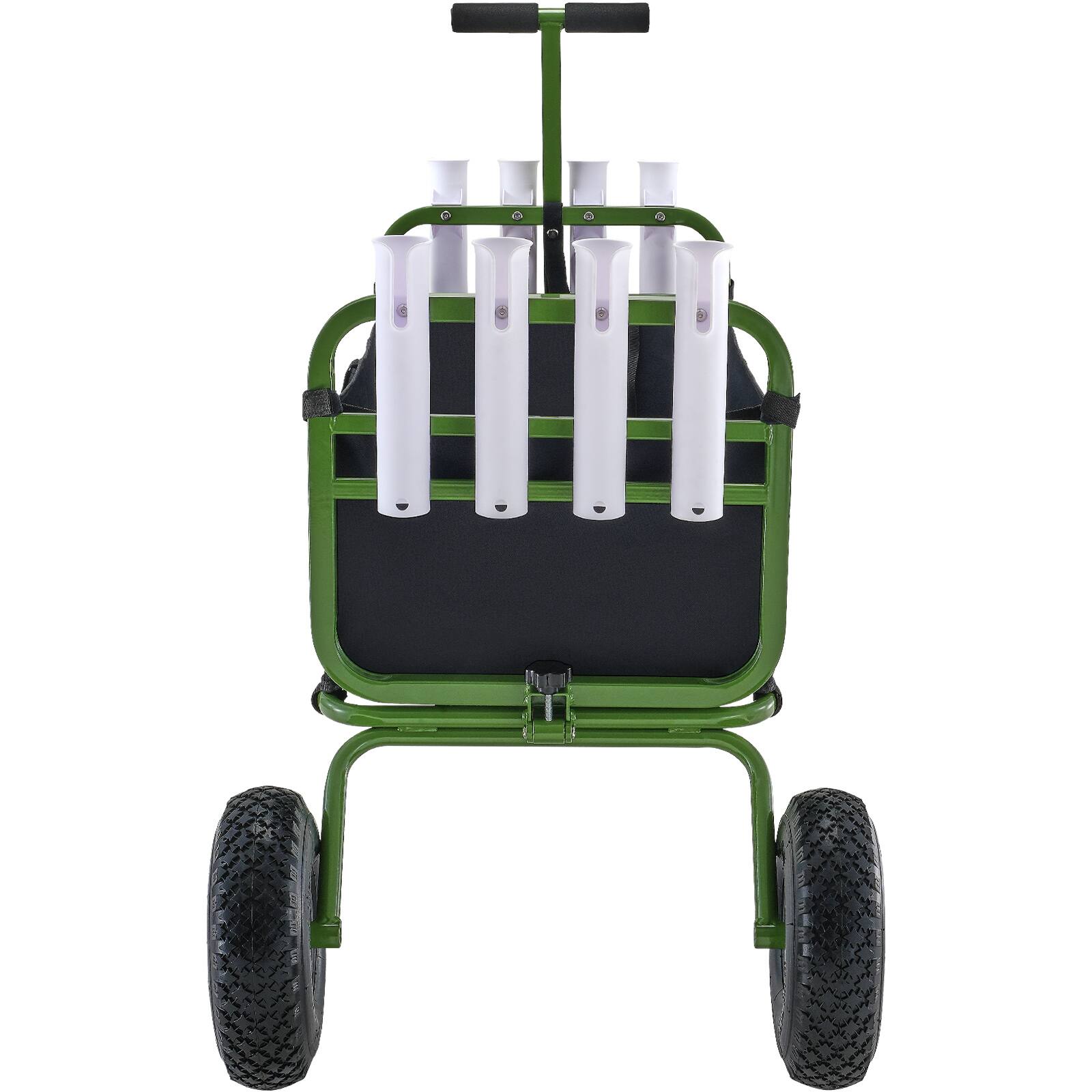 Alt View 5. VEVOR - Beach Fishing Cart, 300 lbs Load Capacity, Foldable Fish and Marine Cart with Four 11" Big Wheels Rubber Balloon Tires - Green.