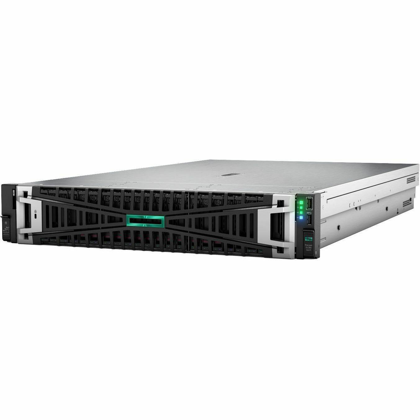 Alt View 4. HP - HPE SMART CHOICE ProLiant DL380 G11 2U Rack Server - 1 x Intel Xeon Silver 4510 2.4 GHz - 64 GB RAM - 16 TB HDD - (2 x - Black.
