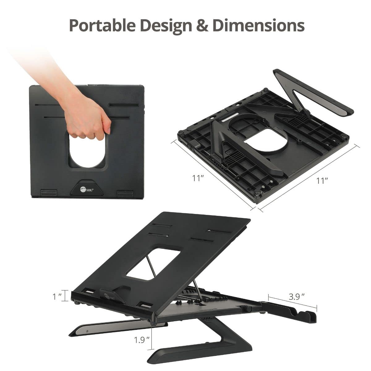 Portable Design & Dimensions  
11" x 11" x 1" x 3.9" x 1.9"