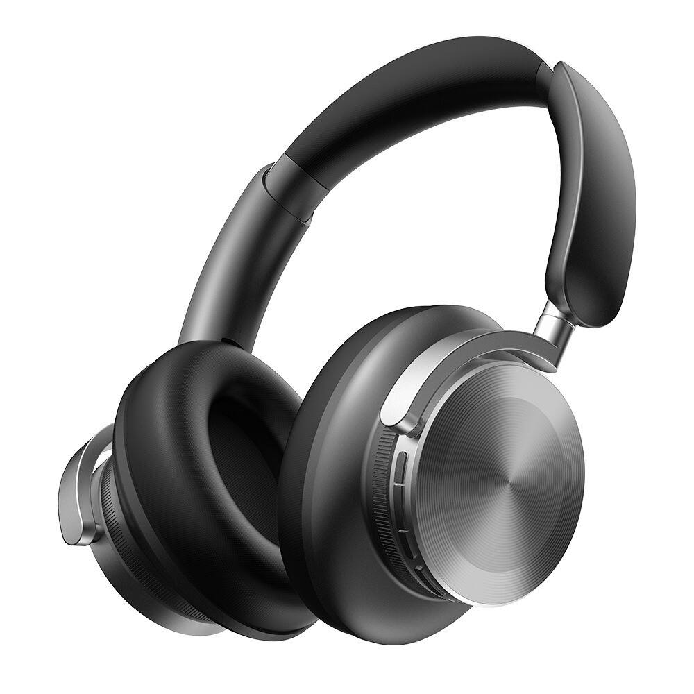 Alt View 1. Cluzine - Dual-feed Dynamic Drivers Wireless Earphones, Metallic Bluetooth Headphones with Noise Cancellation - Silver.
