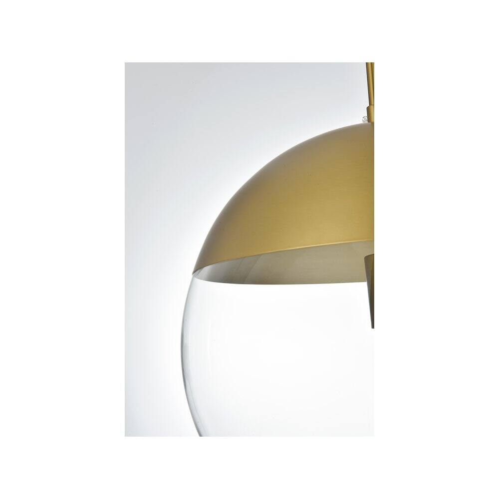 Alt View 4. Living District - Eclipse 14 Inch Pendant Clear Shade in Chrome - Satin Gold And Clear.