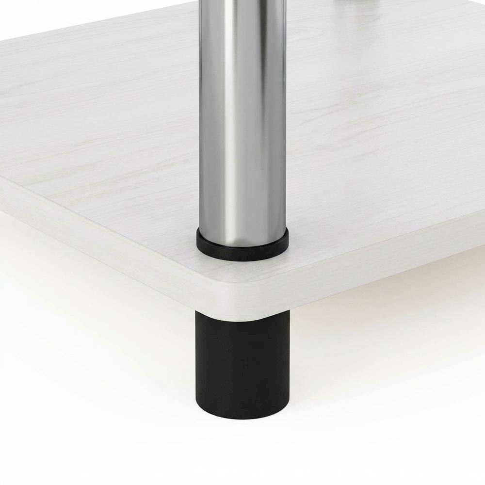 Alt View 2. FurniFact - White Oak and Chrome 3-Tier End Table 2-Pack with Modern Design - White Oak/Chrome.