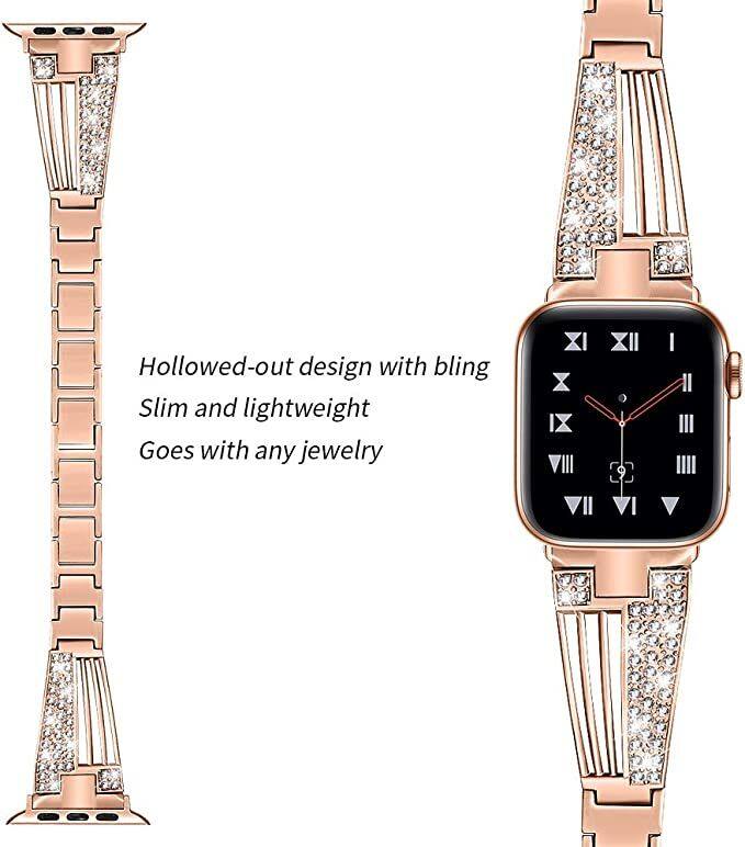 Hollowed-out design with bling  
Slim and lightweight  
Goes with any jewelry