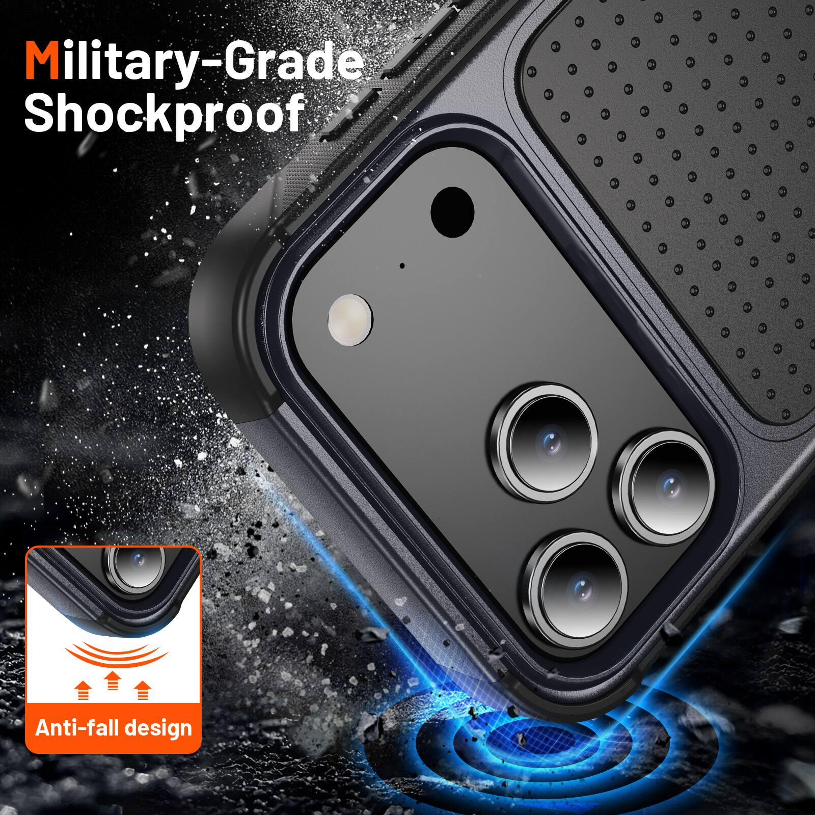 Military-Grade Shockproof  
Anti-fall design