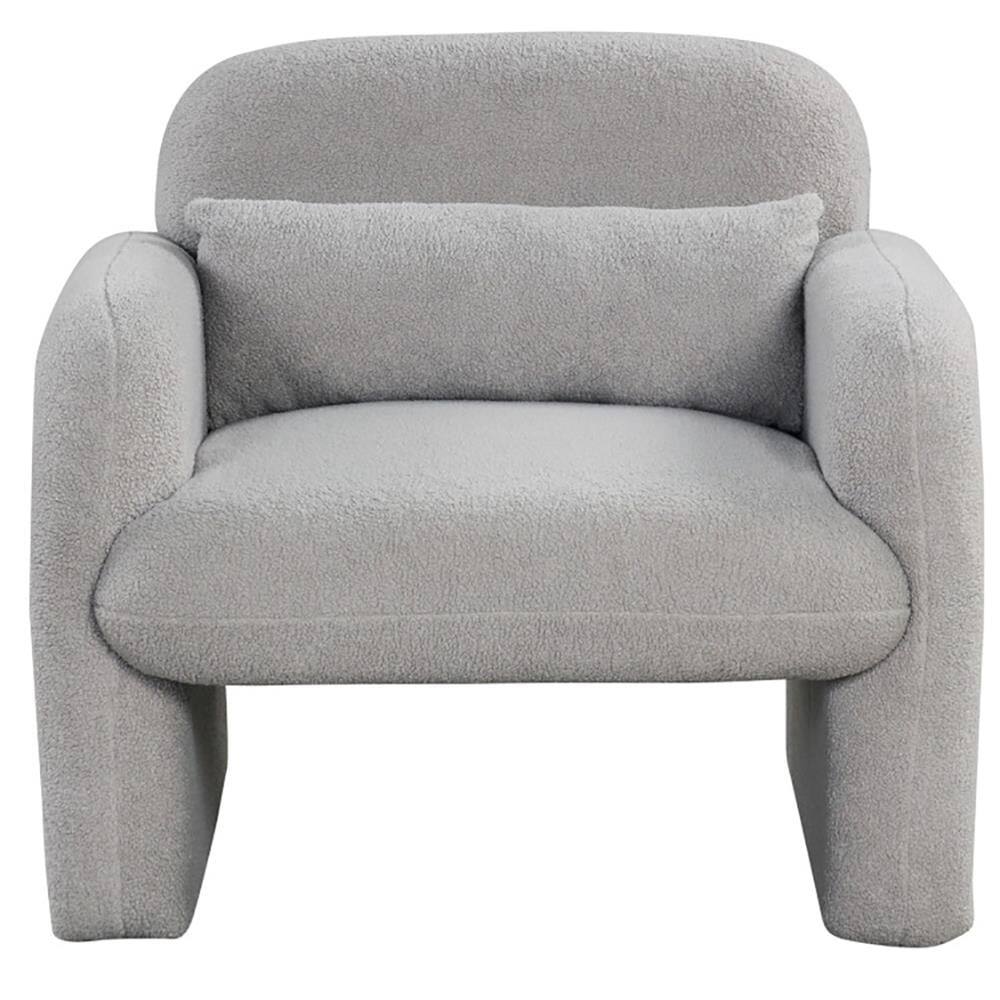 Back. Kadyn - Leisure Sofa Reading Chair, Accent Chair,Modern Accent Chair with Waist Pillow and Armrests for Living Room Bedroom-Gray - Gray.