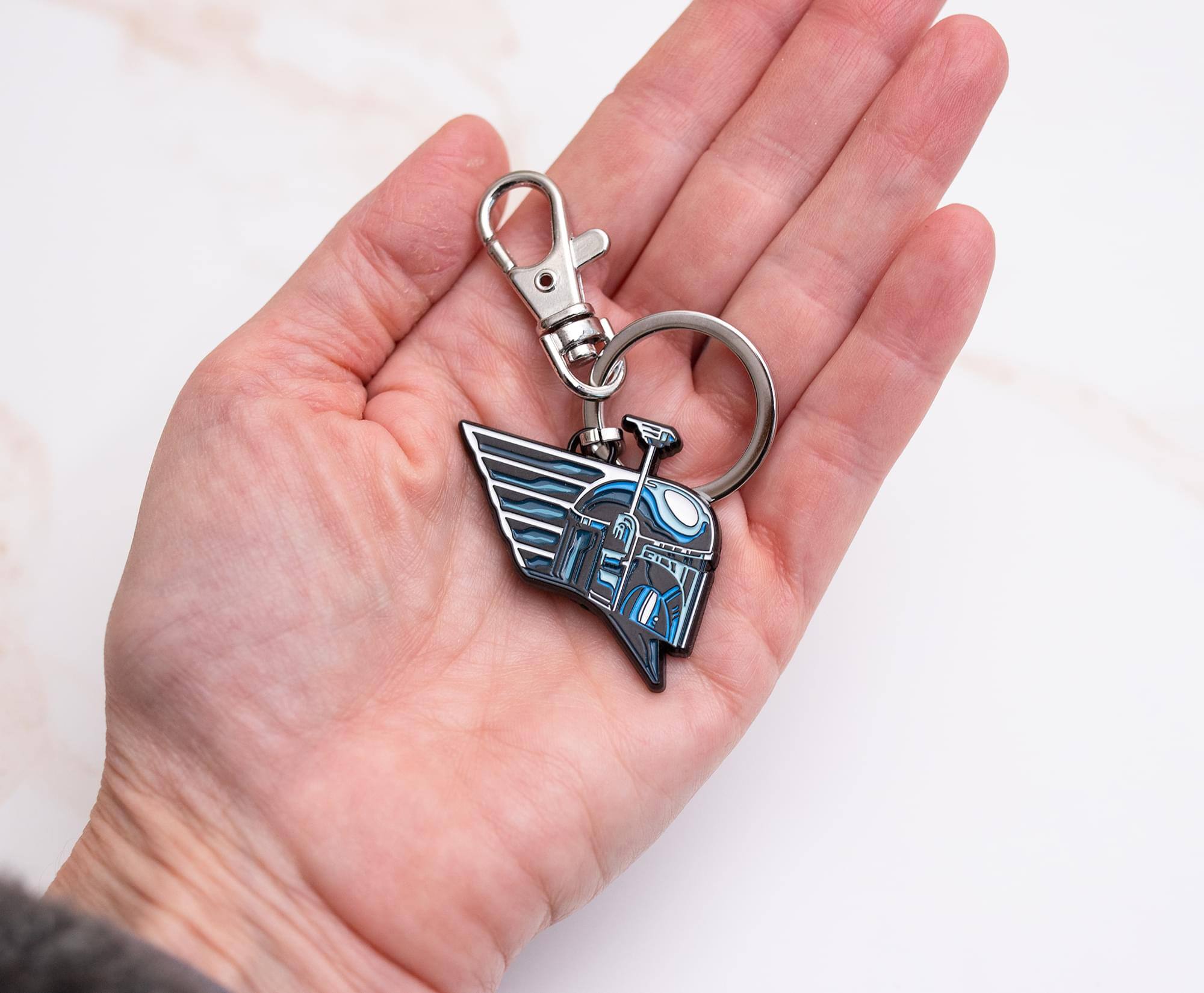 Alt View 10. SalesOne LLC - Star Wars: Book of Boba Fett Chrome Helmet Pendant Keychain | Toynk Exclusive - Silver.