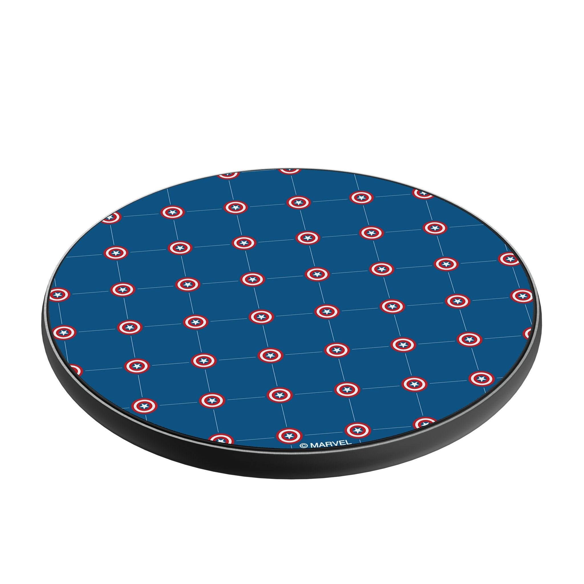 Angle. Keyscaper - Marvel Pattern 15-Watt Wireless Charger - Captain America.
