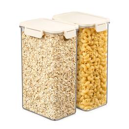 Sorbus - 2 Pack Airtight Food Storage Container- Stackable Pantry Canister with Secure Lid for Rice, Cereal, Flour - Clear