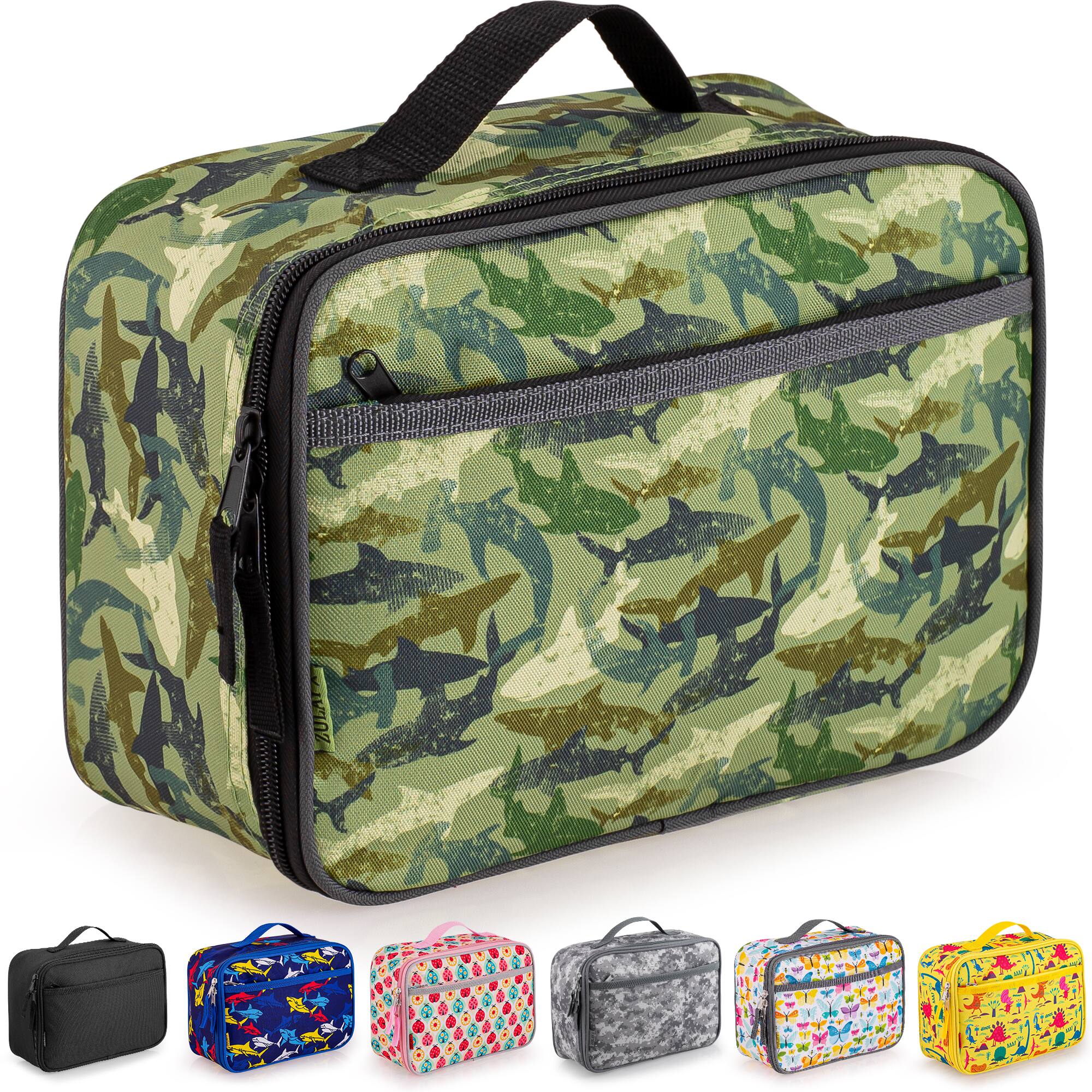 Front. Zulay Kitchen - Zulay Kitchen Insulated Lunch Bag - Thermal, Portable, BPA Free - Sharks Camouflage.