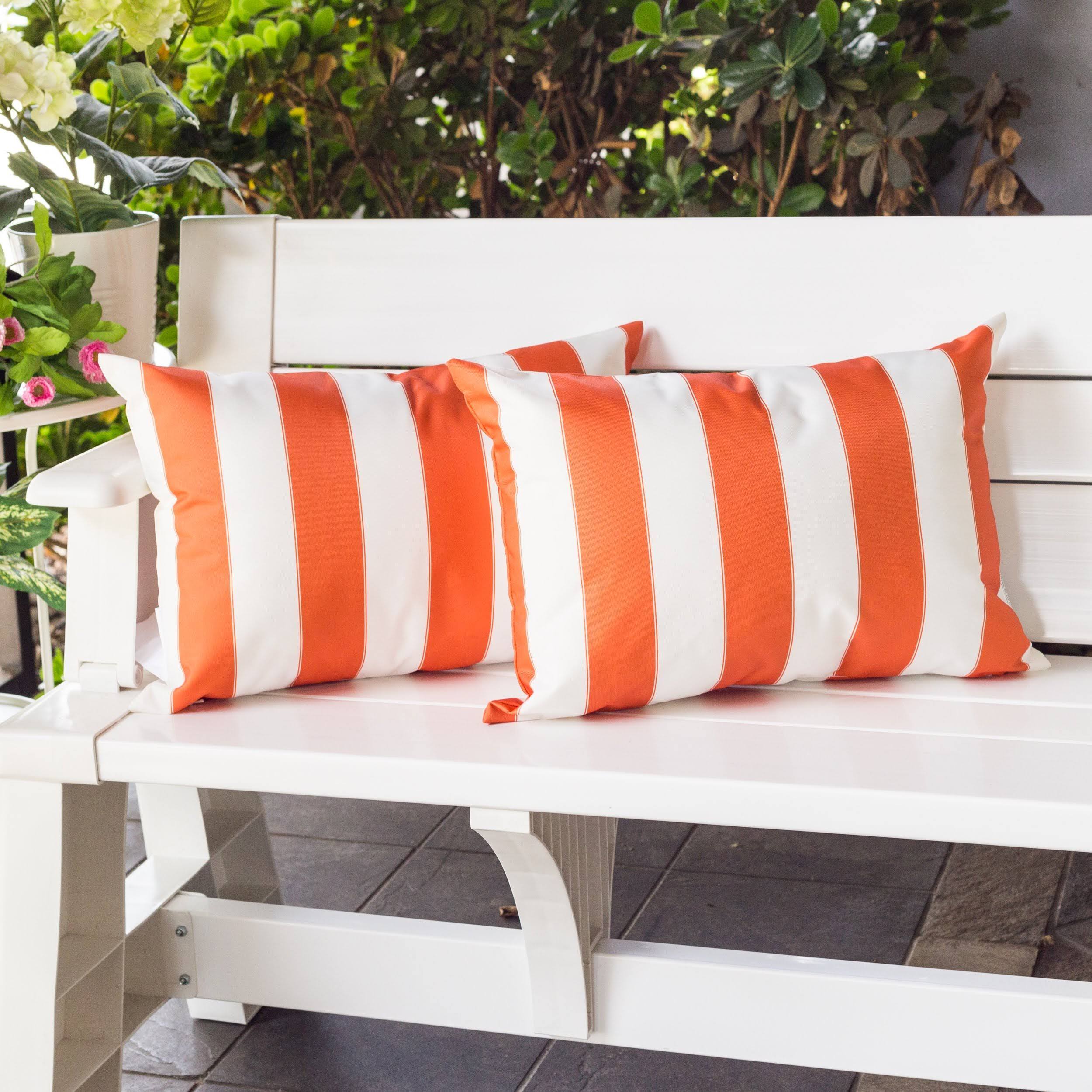 Alt View 2. TinyHomie - Horizon Stripe Pillow 14x20 Outdoor Indoor - Orange.