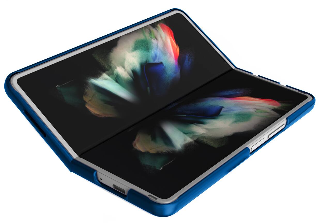 Alt View 9. Nakedcellphone - Slim Case and Belt Clip Holster Combo for Samsung Galaxy Z Fold 3 (SM-F926, 2021) - Blue.