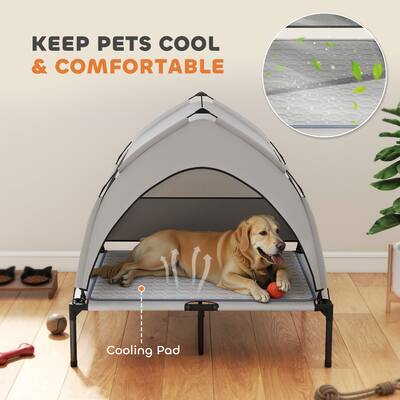 36 Portable Elevated Dog Cot Outdoor Cooling Pet Bed w 36 Portable Elevated Dog Cot Outdoor Cooling Pet Bed w