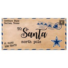 Fan Creations - Dallas Cowboys 6'' x 12'' Letter to Santa Sign - Multicolor