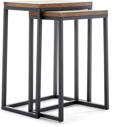 Front. Click Decor - Parker Nesting Table Set - Brown.