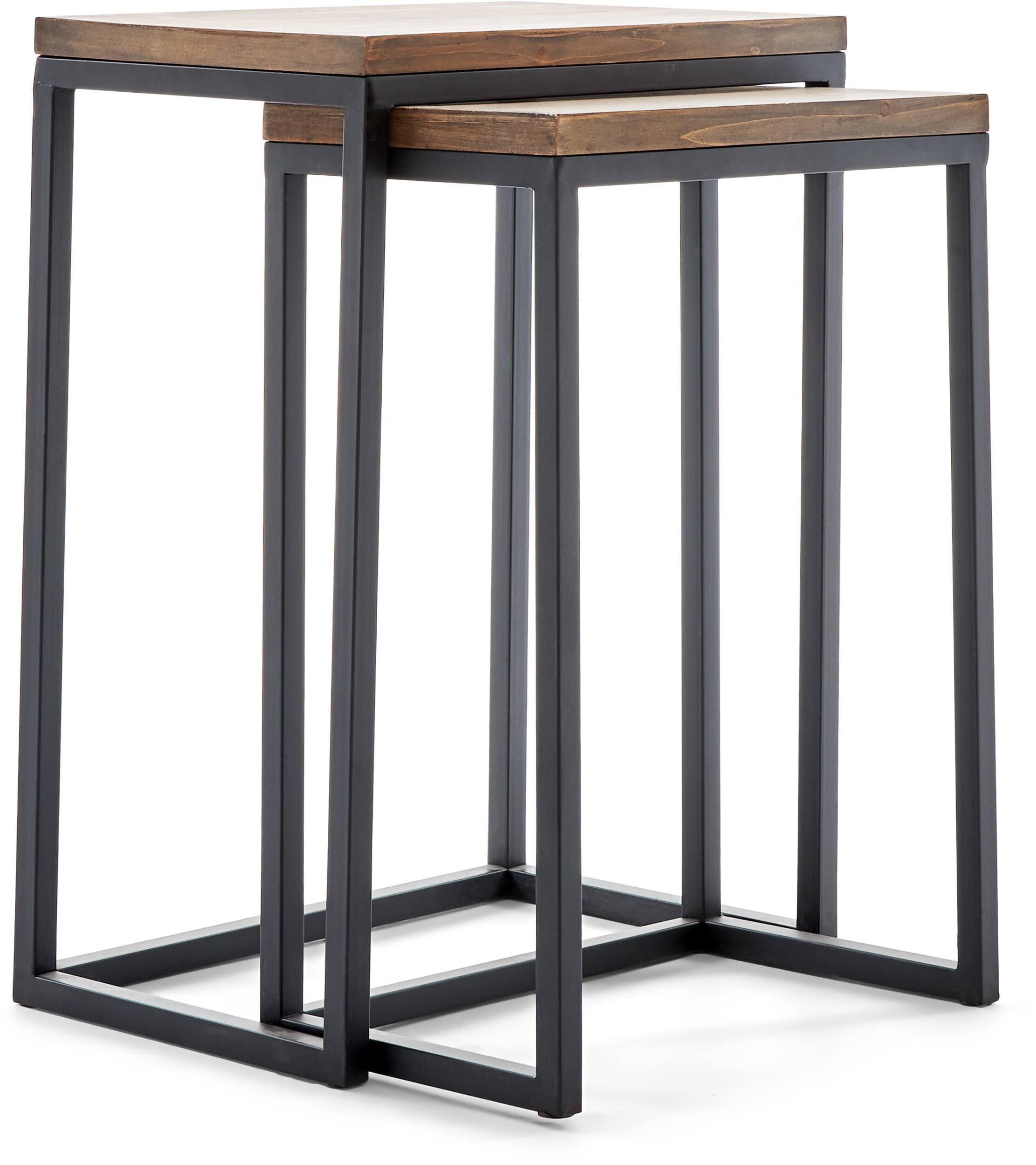 Front. Click Decor - Parker Nesting Table Set - Brown.
