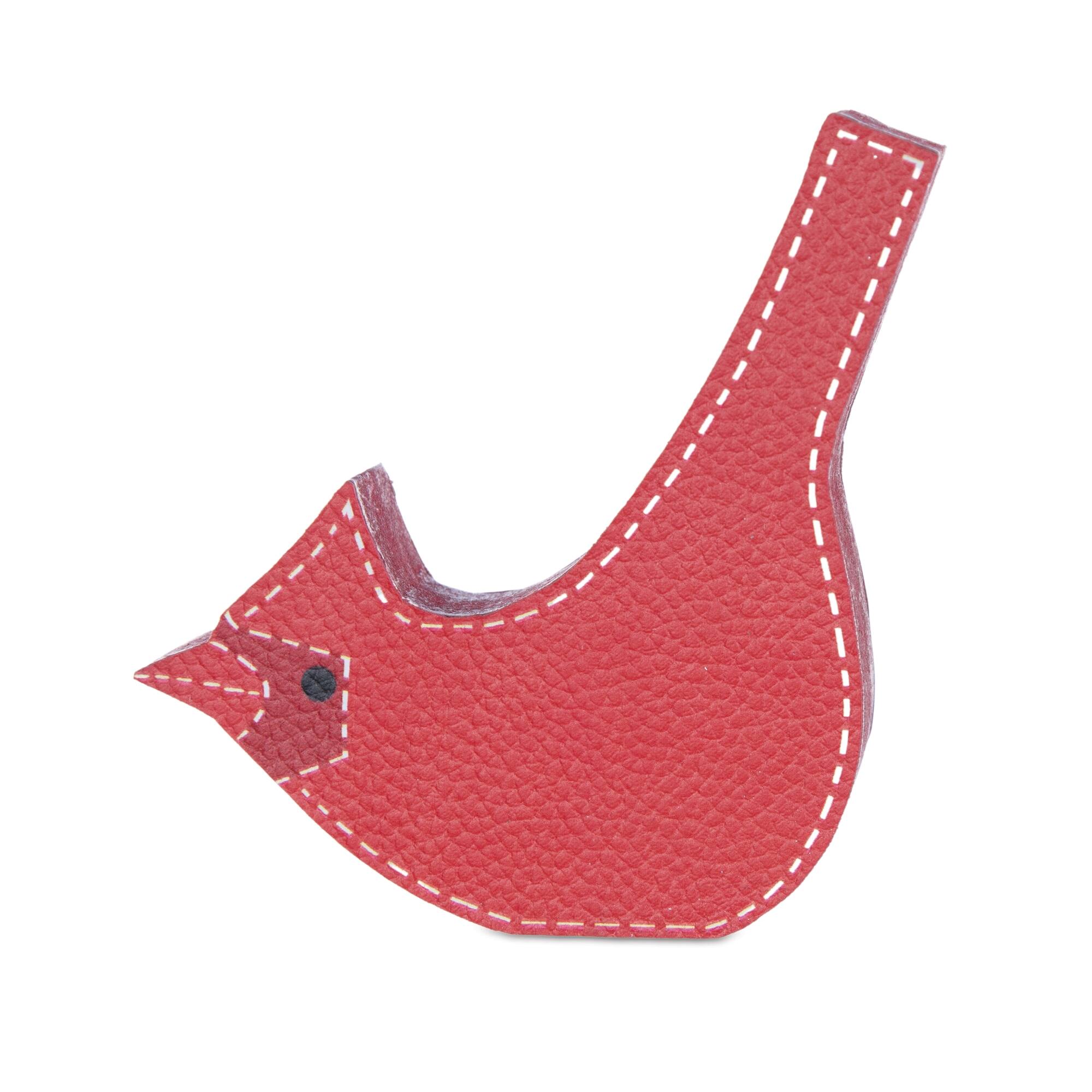 Left. BreeBe - Cardinal Bird Shelf Sitter (Set of 3) - Red.