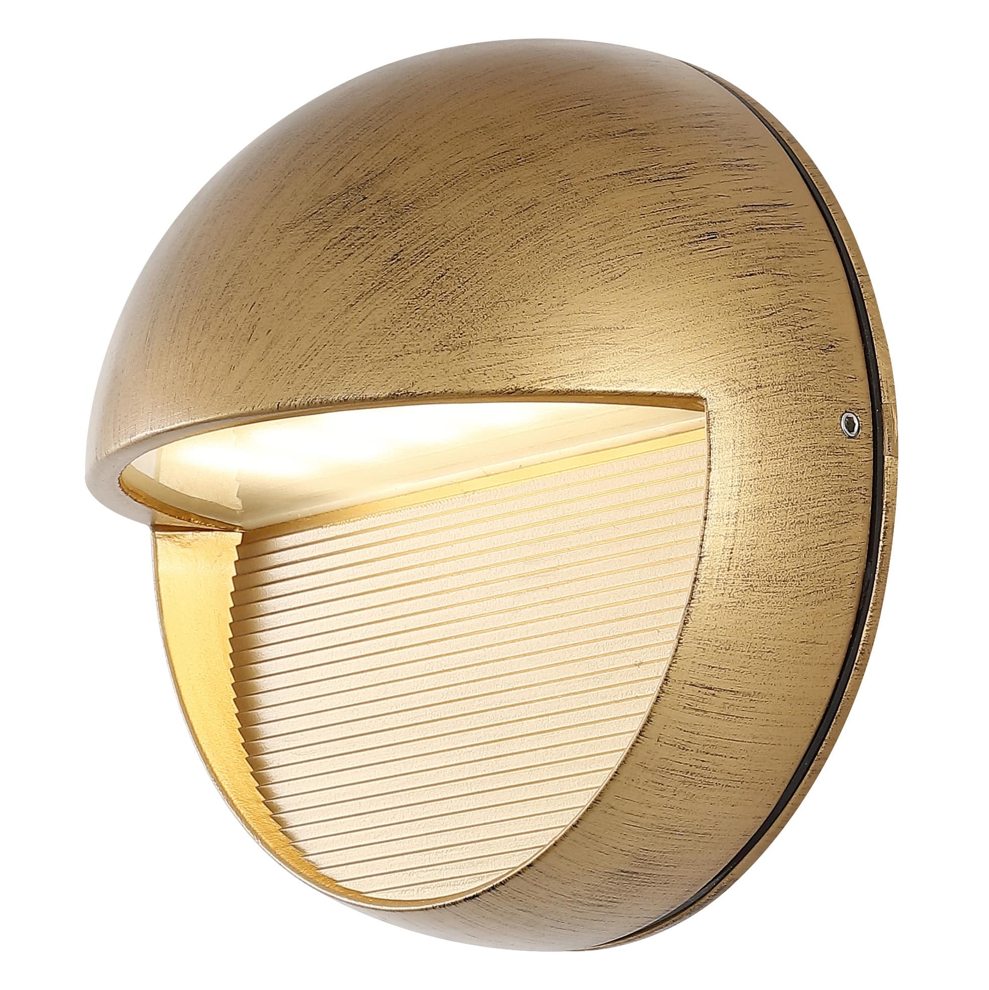 "Jonathan Y - Orbe 6.25"" Outdoor Metal/Glass Integrated LED Wall Sconce - Antique Gold" price history on PriceWatchPro