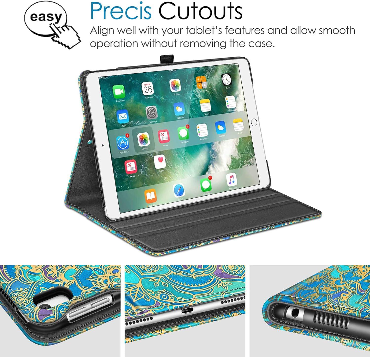Precis Cutouts
Align well with your tablet's features and allow smooth operation without removing the case.