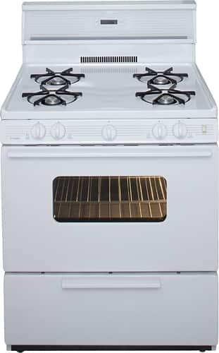 Front. Premier - 30" Freestanding Gas Range - White.