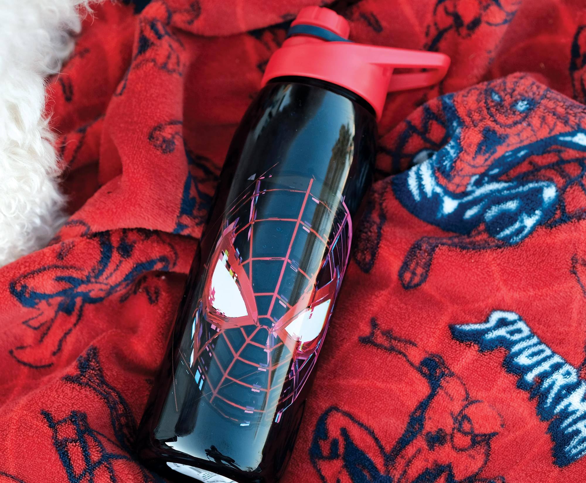 Alt View 4. Marvel - Marvel Spider-Man Miles Morales Plastic Water Bottle | Holds 28 Ounces - Blue.