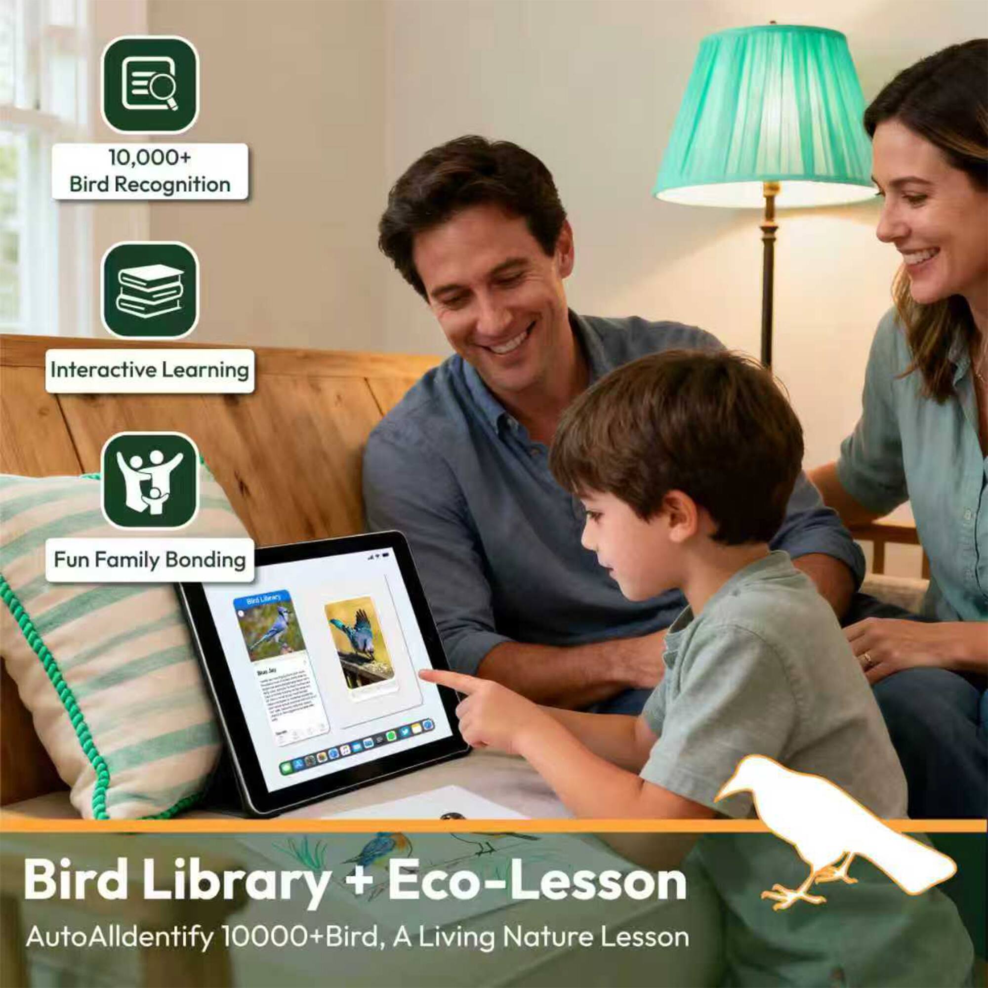 10,000+ Bird Recognition  
Interactive Learning  
Fun Family Bonding  

Bird Library + Eco-Lesson  
AutoAllidentify 10,000+ Bird, A Living Nature Lesson