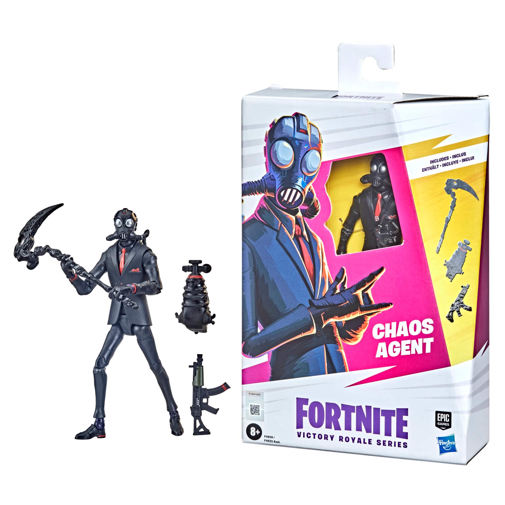 Front. Hasbro - Fortnite Victory Royale Series Chaos Agent Collectible Action Figure with Accessories - Ages 8 and Up, 6-inch.