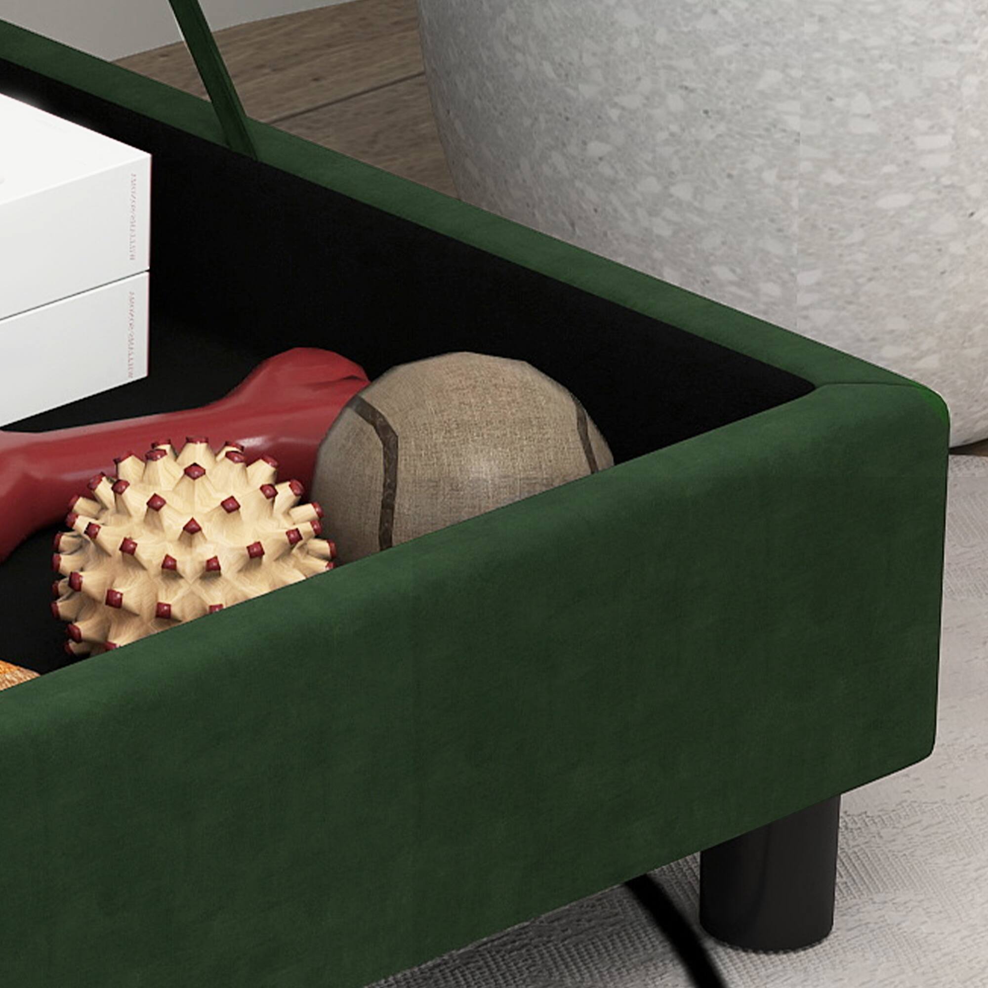 Alt View 5. Pawhut - Luxury Dog Couch with Hidden Storage, Small Dog Sofa Bed with 2" Soft Foam, Puppies & Little Breeds - Green.