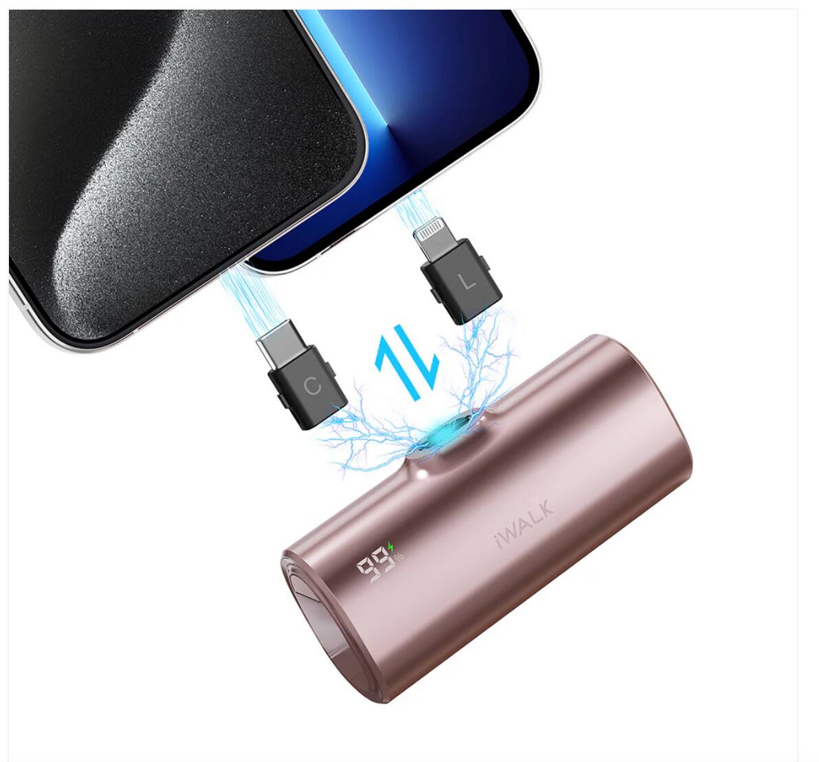 iWalk 5000mah Lightning/USB C Small Portable Ultra Compact Power