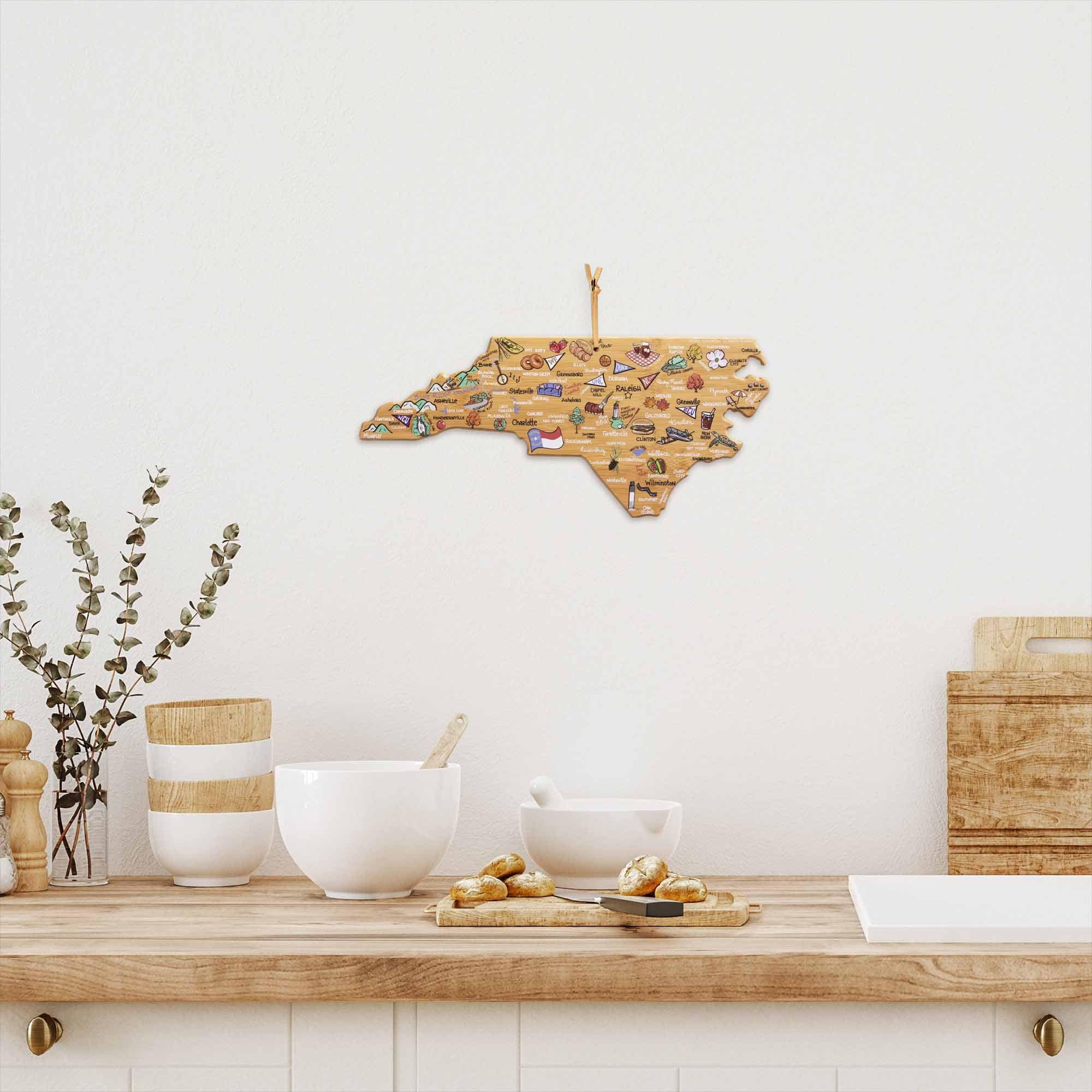 Left. Totally Bamboo - North Carolina Cutting Board with Artwork by Fish Kiss.