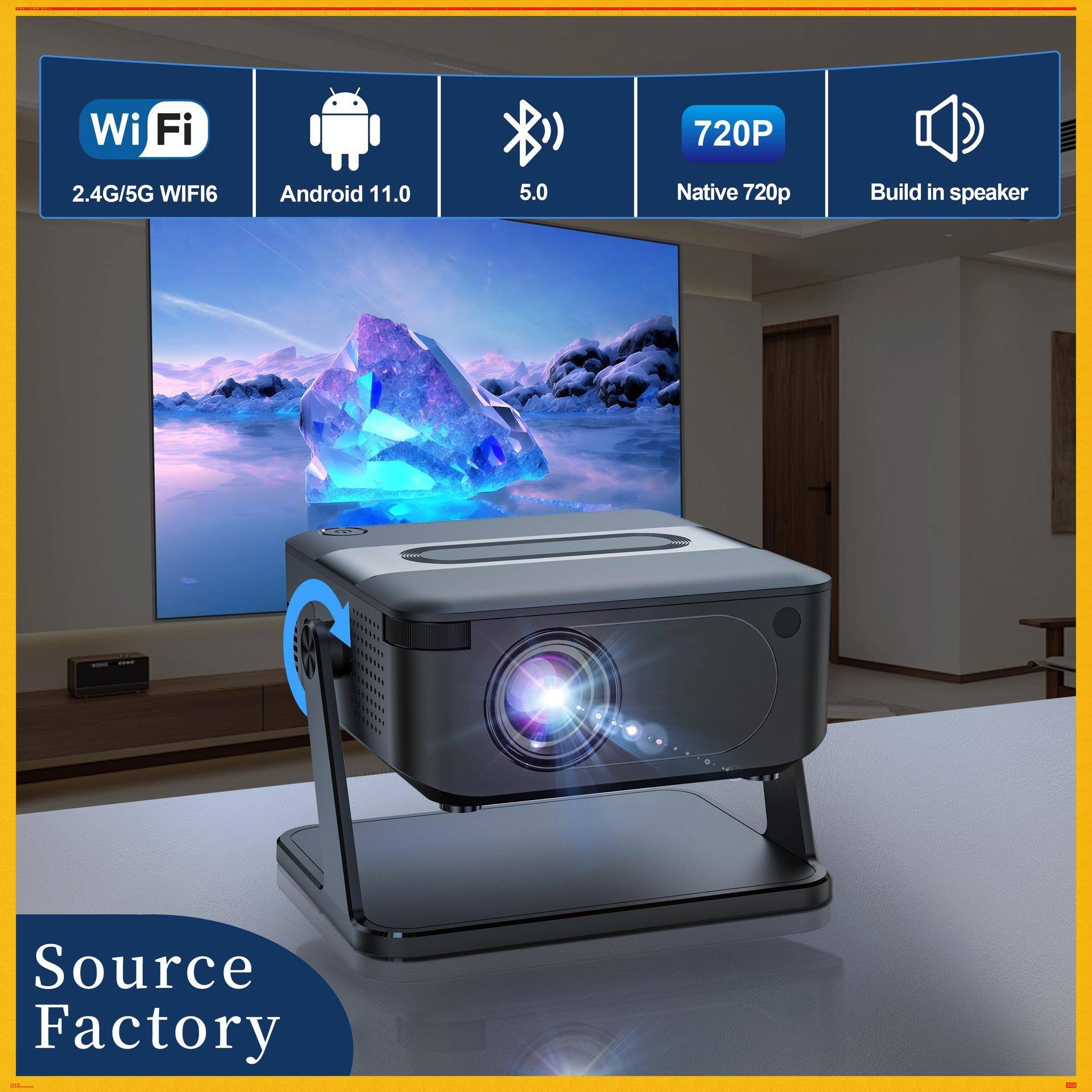 Wi-Fi 720P 2.4G/5G WIFI6 Android 11.0 5.0 Native 720p Build in speaker Source Factory