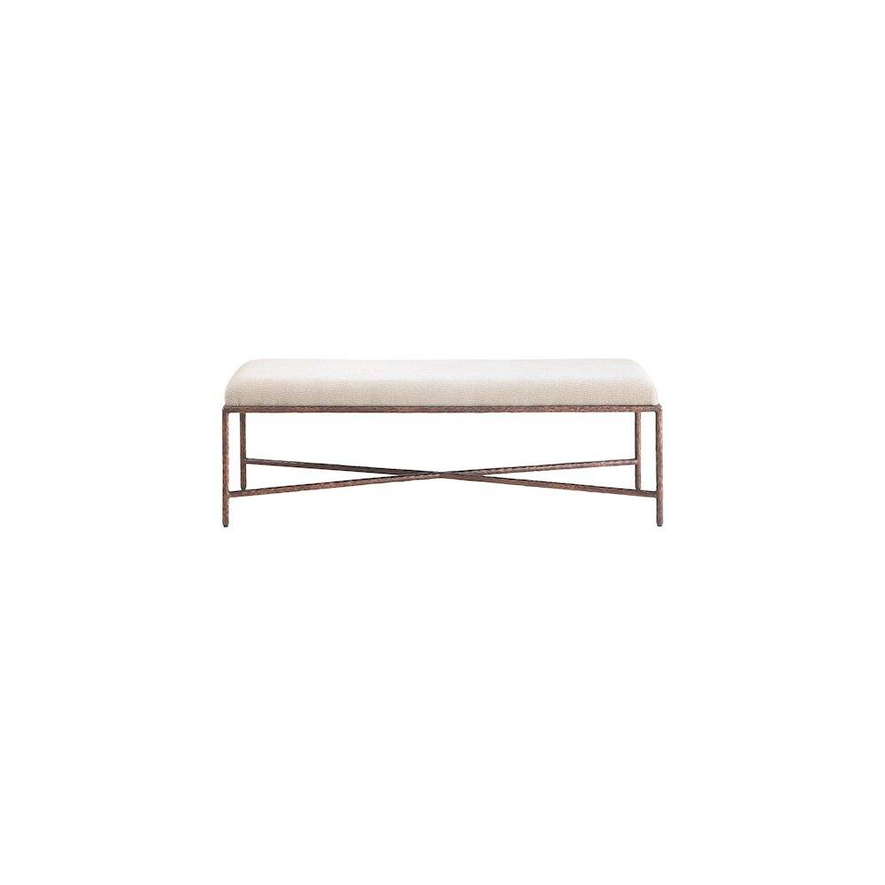 Alt View 2. Meridian Furniture - Valley Beige Chenille Fabric Bench - Beige.