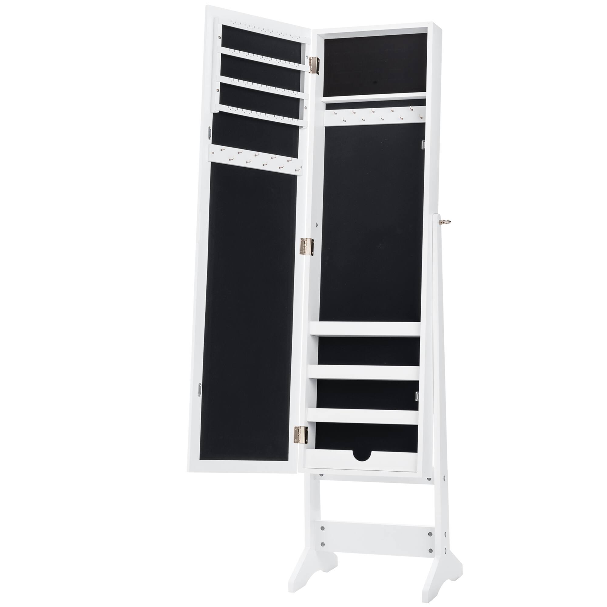 Alt View 4. Gymax - Gymax Vanity Mirror Tilting Jewelry Cabinet Organizer Storage Box White - White.