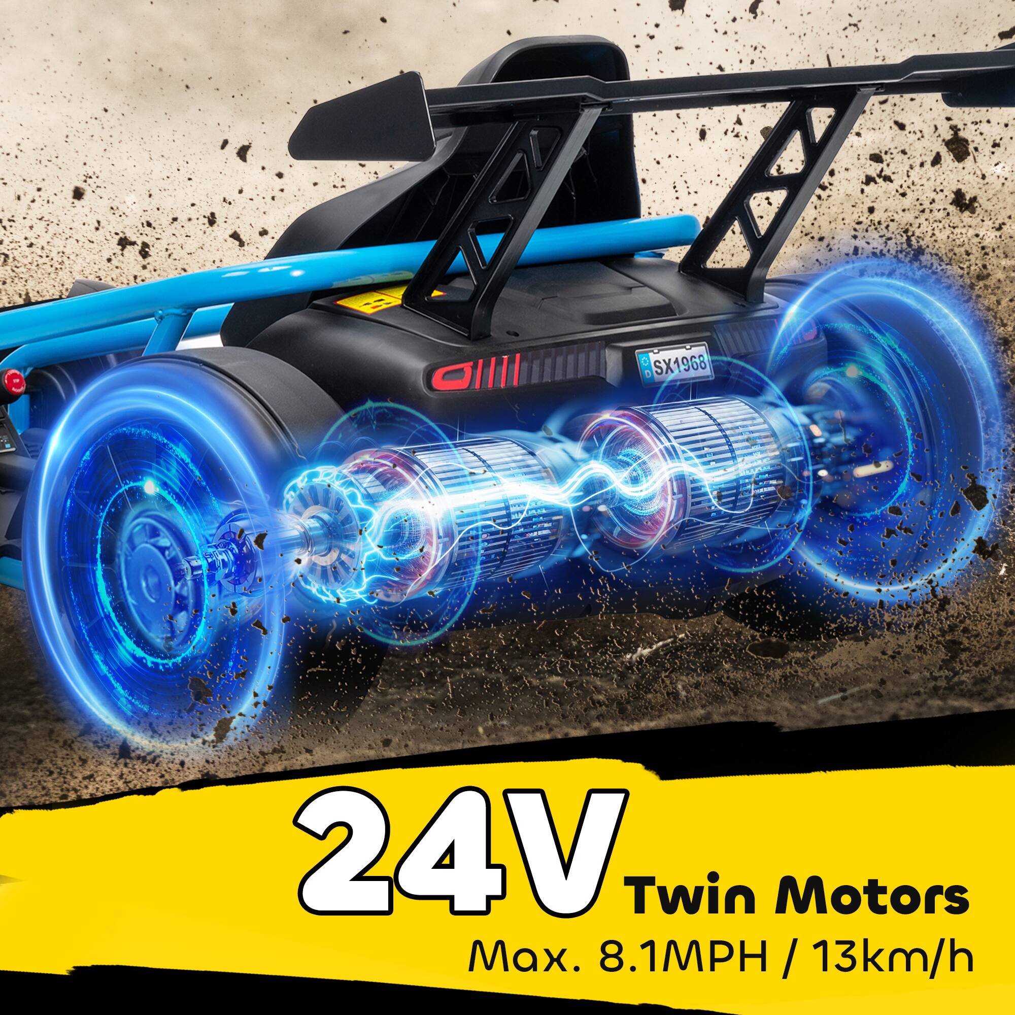24V Twin Motors  
Max. 8.1MPH / 13km/h