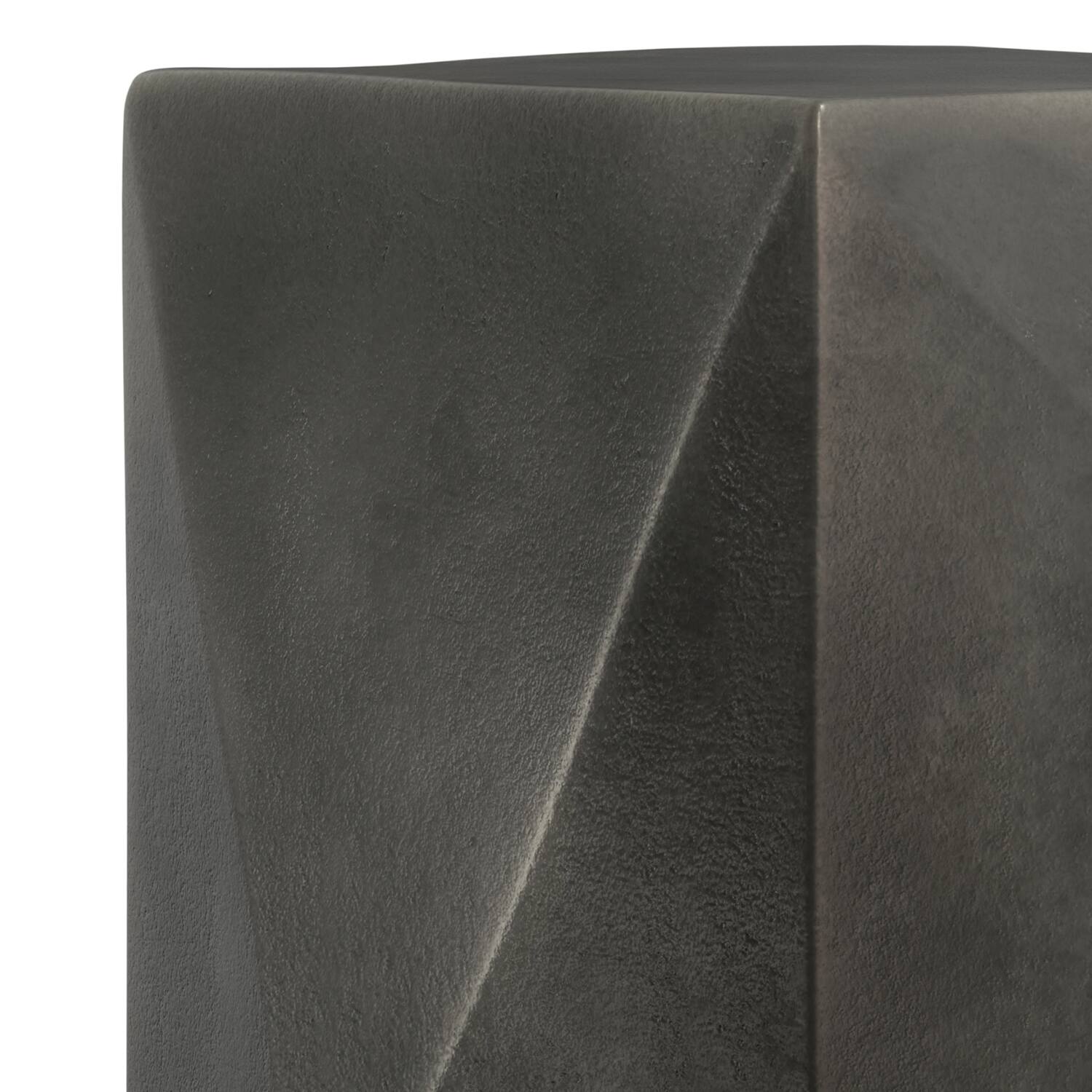 Alt View 2. Simpli Home - Danner Contemporary 14 inch Wide Cast Aluminum Side Table in Graphite, Fully Assembled - Graphite.