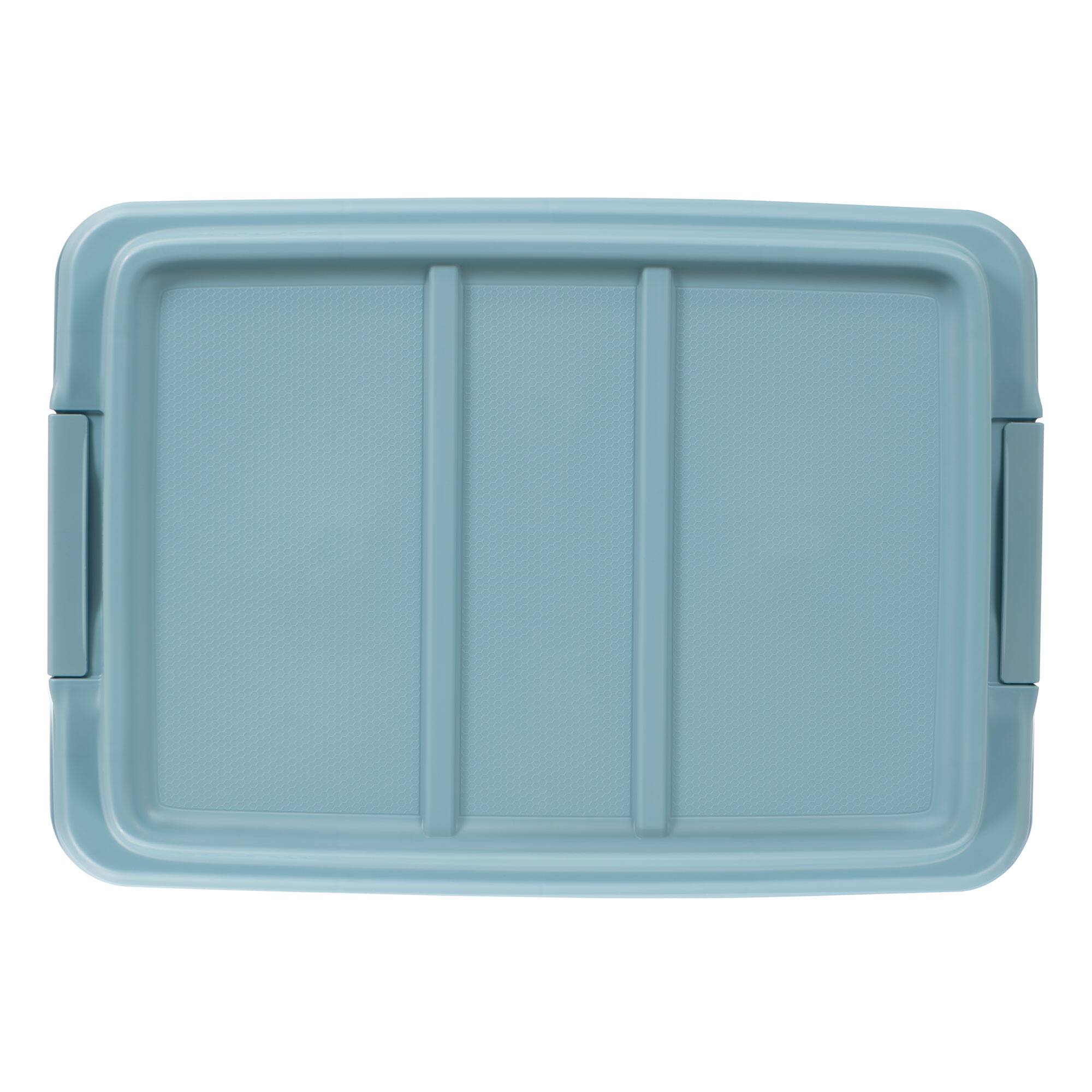 Alt View 7. Hefty - Hefty 18 Qt Hi-Rise Stackable Plastic Storage Bin with Lid, 8 Pack, Smoke Blue - Smoke Blue.