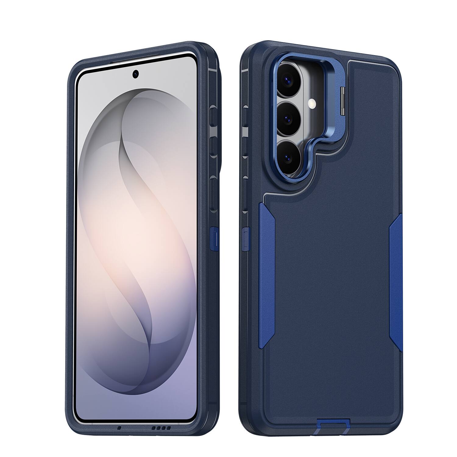 Angle. Dteck - For Samsung Galaxy A37 5G/A36 5G/A56 Rugged Case, Heavy Duty Dual Layer Shockproof Lens Kickstand Drop Protection Cover - Blue.
