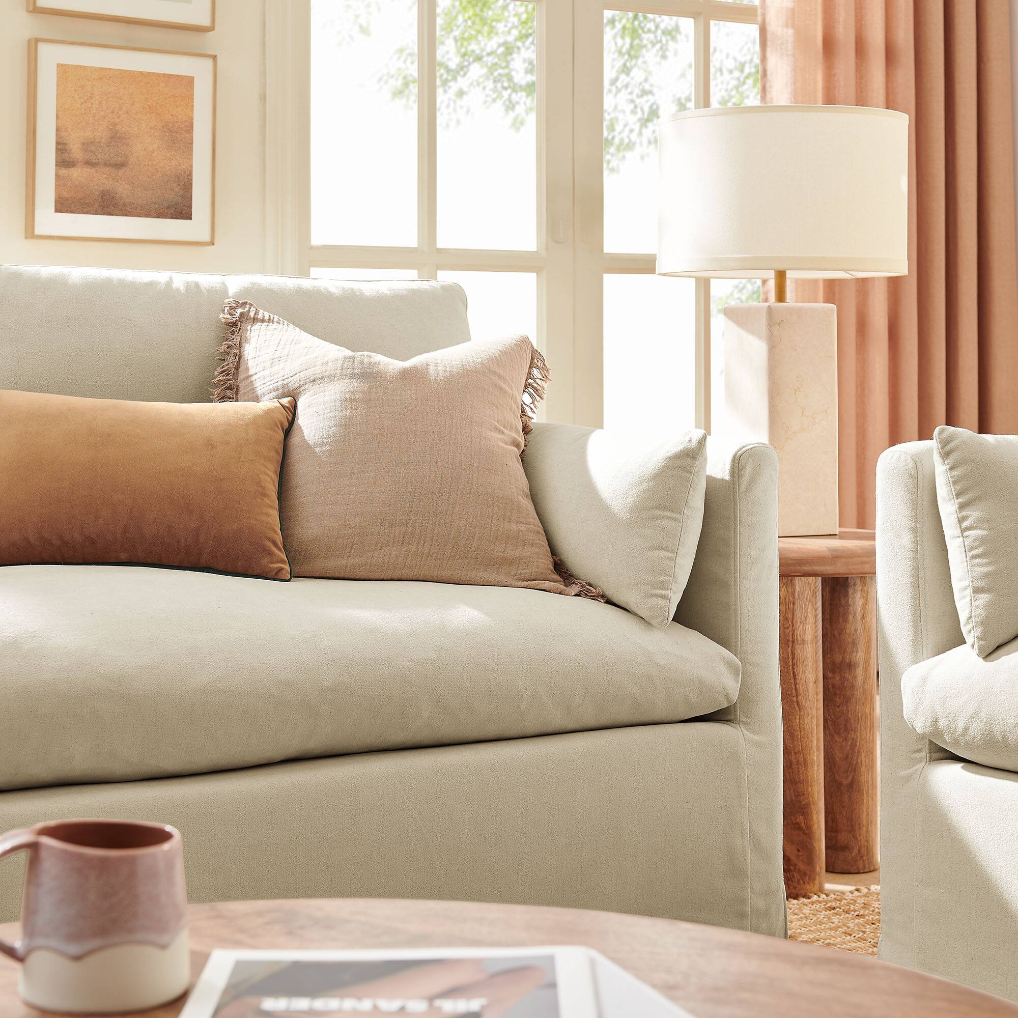 Alt View 8. Modway - Wellfleet Slipcovered Linen-Blend Loveseat by Modway - Linen.