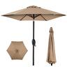 Best Choice Products - 7.5ft Heavy-Duty Outdoor Market Patio Umbrella w/ Push Button Tilt, Easy Crank - Tan