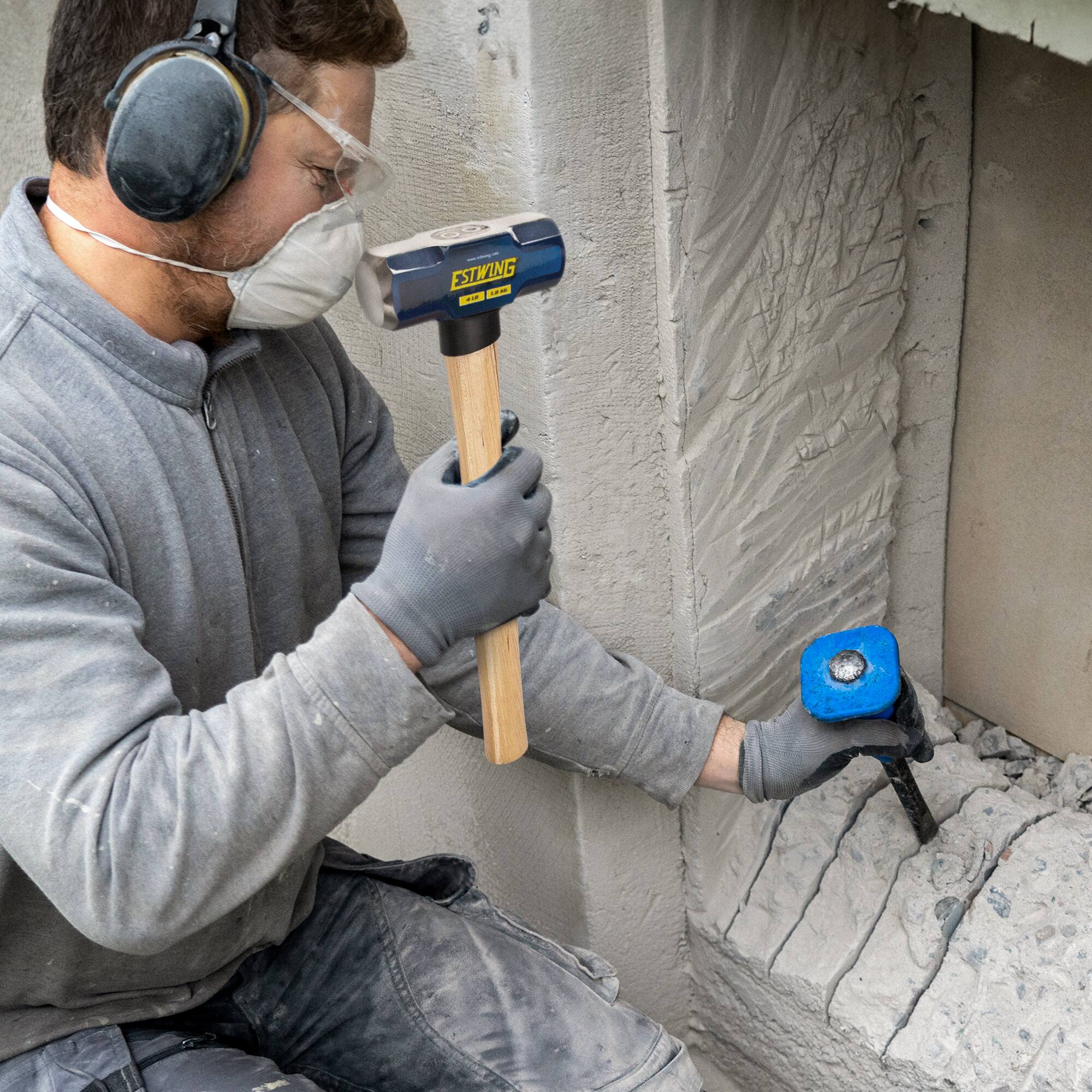 Alt View 2. Estwing - Estwing 4 Pound Head Hard Face Stake Sledge Hammer with 16 Inch Hickory Handle - Blue, Natural.