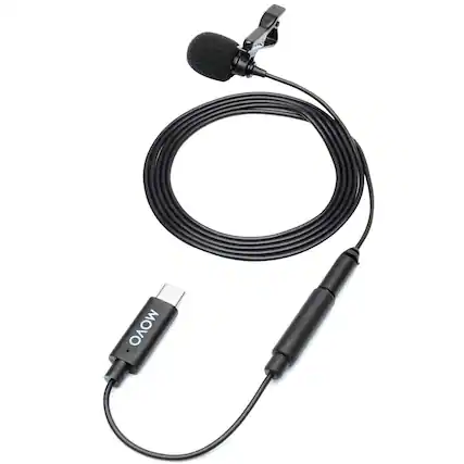 Front. MOVO - Movo DM1P Omnidirectional Lavalier Microphone Compatible with The DJI OSMO Pocket.