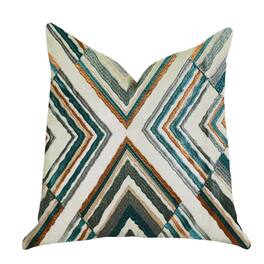 Plutus Brands - Crescent Peak Luxury Throw Pillow - Double sided 24" x 24" - Multi, Green