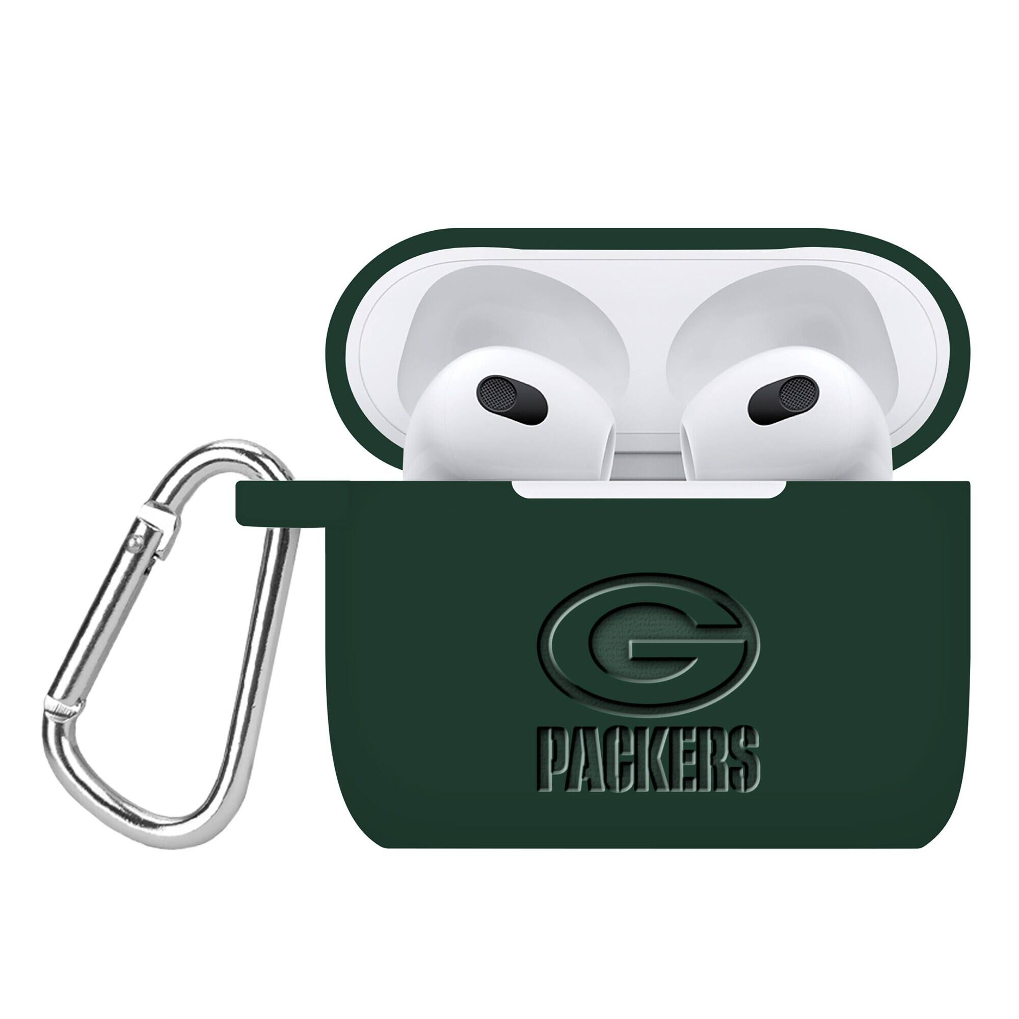 Front. Artinian - Green Bay Packers Debossed Silicone AirPods Gen Three Case Cover - No Size - Multicolor.