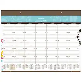 AT-A-GLANCE - 2026 Suzani 21.75" x 17" Monthly Desk Pad Calendar - Multicolor