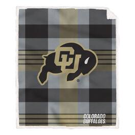 Pegasus - Colorado Buffaloes 60- x 70- Plaid Steel Ultra Cozy Sherpa Blanket - Multicolor