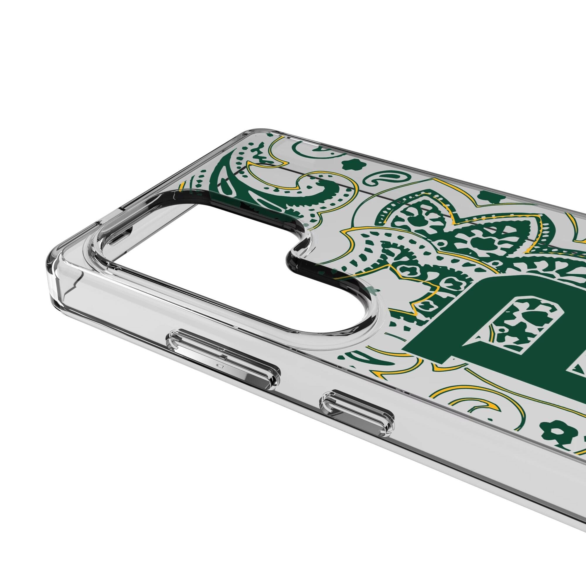 Alt View 2. Keyscaper - Baylor Bears Paisley Galaxy Clear Case - S23 Plus - Multicolor.