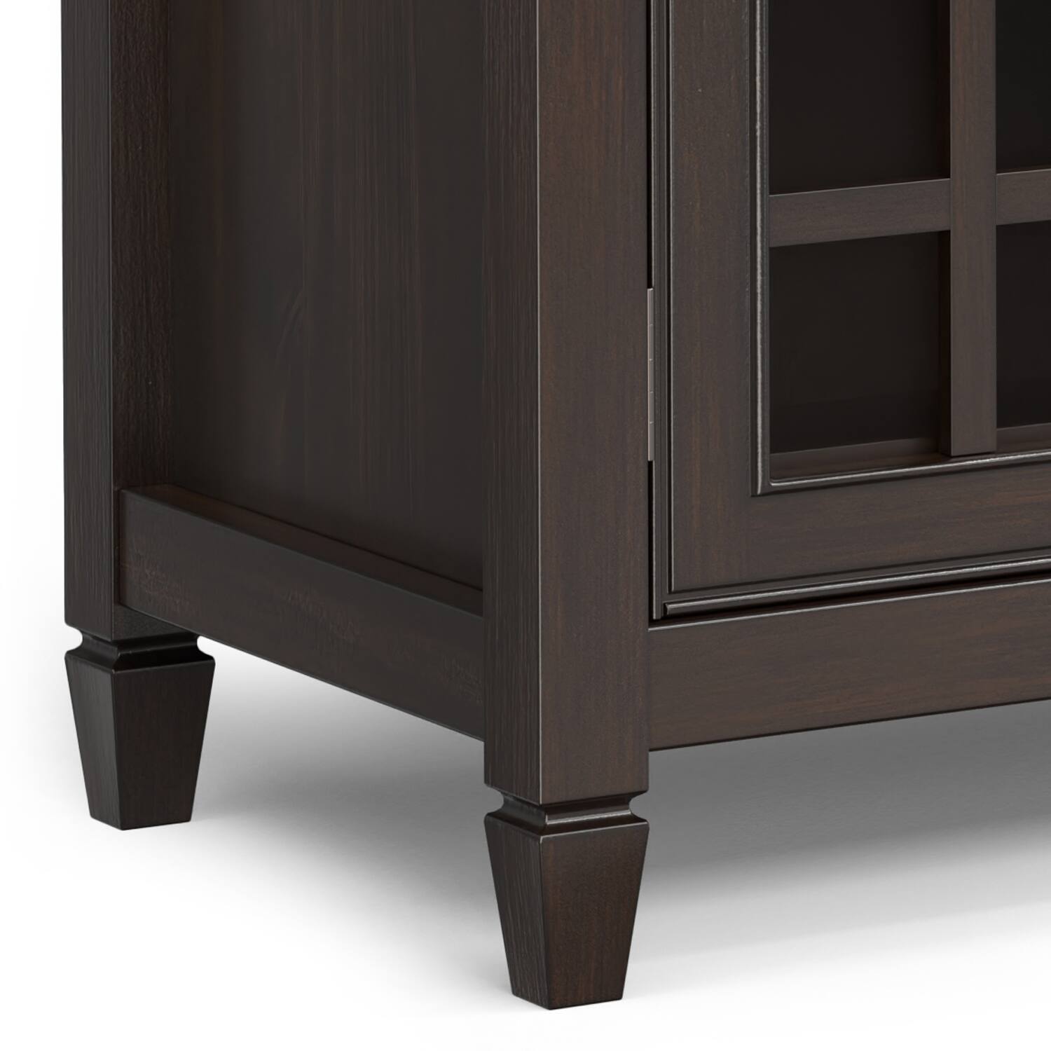 Alt View 6. Simpli Home - Connaught SOLID WOOD 60 inch Wide Traditional Wide Storage Cabinet Buffet in Chestnut Brown - Chestnut Brown.