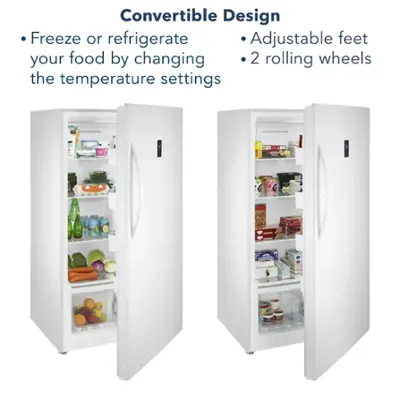 Insignia™ - 17 Cu. Ft. Garage Ready Convertible Upright Freezer with ENERGY STAR Certification - White